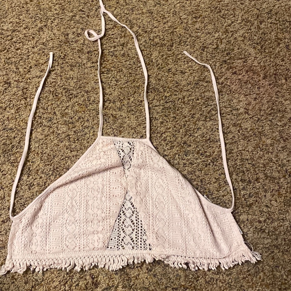 pink high neck tank top